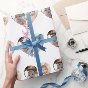 ハート型2フォトコラージュ ラッピングペーパー