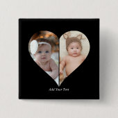 ハート型2フォトコラージュ 缶バッジ (正面)