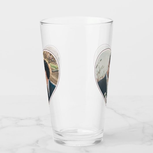 ハート型2フォトバレンティ結婚ンまたはカスタム タンブラーグラス (左)