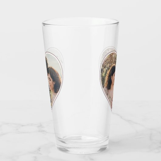 ハート型2フォトバレンティ結婚ンまたはカスタム タンブラーグラス (右)