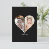 ハート型2枚の写真コラージュ カード (スタンド正面)