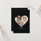 ハート型2枚の写真コラージュ カード (正面/裏面インサイチュ)