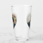 ハート型2枚の写真バレンタインまたはウェディングカスタム タンブラーグラス (左)