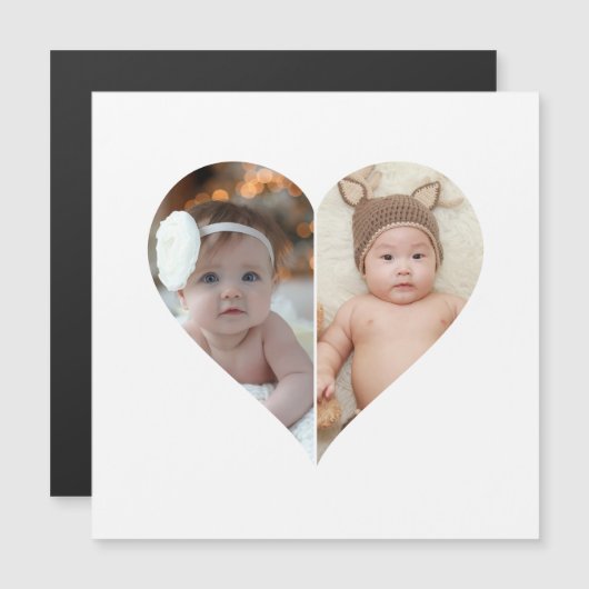ハート型2枚写真コラージュ (正面/裏面)