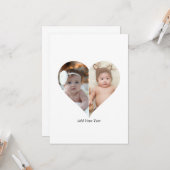 ハート型2枚写真コラージュ カード (正面/裏面インサイチュ)