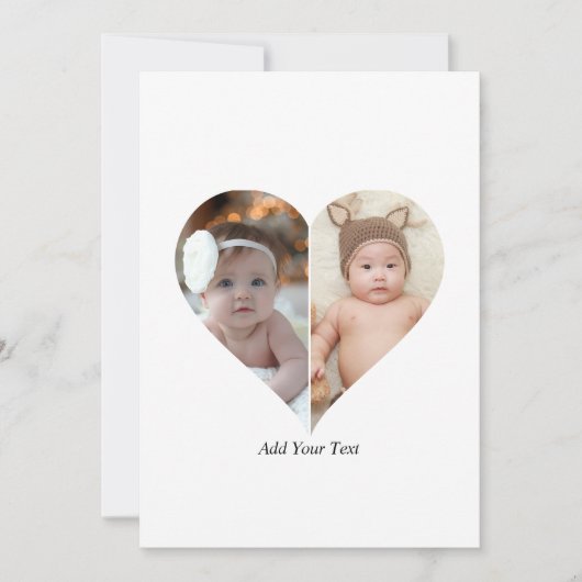 ハート型2枚写真コラージュ シーズンカード (正面)