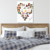 ハート型29フォトコラージュのラブスクリプト キャンバスプリント (インサイチュ (寝室))