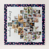 ハート型36枚の写真ハート ジグソーパズル (横)