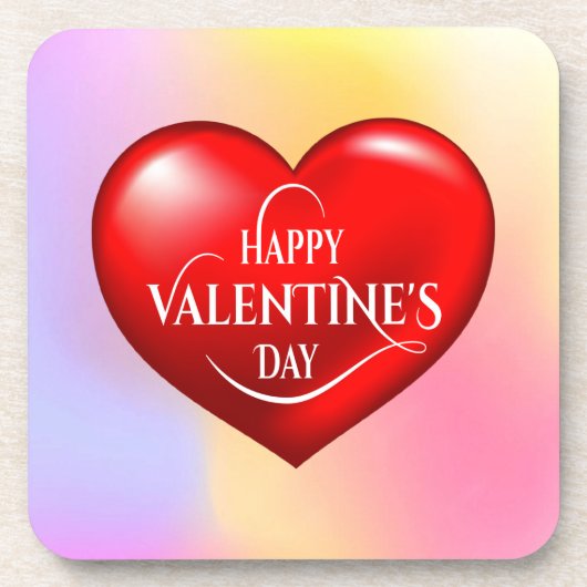 ハート型3D赤ラブシンボル–50420 コースター (正面)