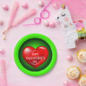 ハート型3D赤ラブシンボル–50420 ペーパープレート (パーティー)