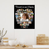 ハート型41フォトコラージュ記念葬儀 ポスター (キッチン)