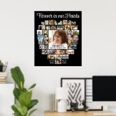 ハート型41枚の写真コラージュ追悼葬儀 ポスター (ホームオフィス)