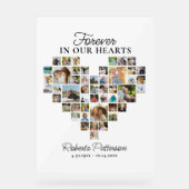 ハート型48フォトコラージュ葬儀へようこそ アクリルサイン (正面)