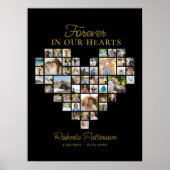 ハート型48フォトコラージュ葬儀へようこそ ポスター (正面)