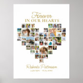 ハート型48フォトコラージュ葬儀へようこそ ポスター (正面)