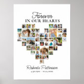 ハート型48フォトコラージュ葬儀へようこそ ポスター (正面)