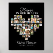 ハート型48フォトコラージュ葬儀へようこそ ポスター (正面)