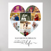 ハート型9フォトコラージュお祝いオブ・ライフ ポスター (正面)