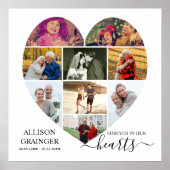 ハート型9フォトコラージュ永遠に私たちのハート ポスター (正面)