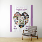 ハート型9枚写真コラージュ プロポーズ背景 タペストリー (インサイチュ)