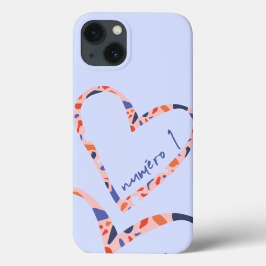 ハート型iPhoneケース、フランス語、青、ラグジュアリー、愛 Case-Mate iPhoneケース (裏面)