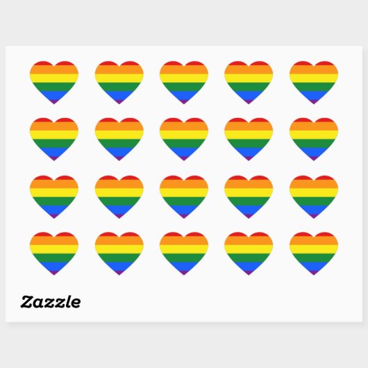  ハート型LGBTQIA+ゲイ・プライド  ハートシール (シート)