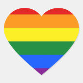  ハート型LGBTQIA+ゲイ・プライド  ハートシール (正面)