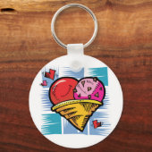 ハート型Vデイアイスクリーム キーホルダー (正面)