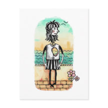 ハート壊れた女の子の水色