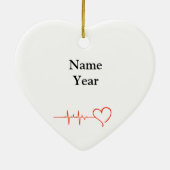 ハート外科医の医者のクリスマス装飾 セラミックオーナメント (裏面)