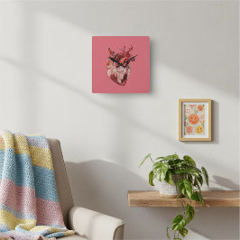 ハート大時計 スクエア壁時計