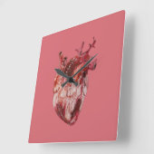 ハート大時計 スクエア壁時計 (傾斜)