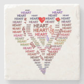 ハート大理石コースターの単語 ストーンコースター (正面)