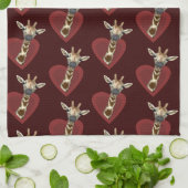 ハート失ったからジラフェス キッチンタオル (折り畳み)