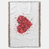 ハート女子のラブシャツ男の子のハートWome スローブランケット (正面縦)