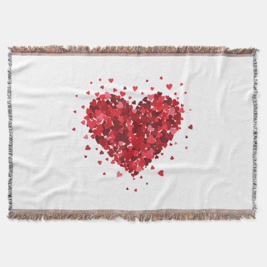 ハート女子のラブシャツ男の子のハートWome スローブランケット (正面)