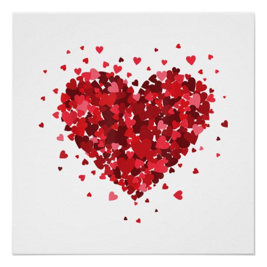 ハート女子のラブシャツ男の子のハートWome ポスター (正面)