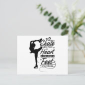 ハート姿スケートで滑る ポストカード (スタンド正面)