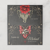 ハート威厳のある，ゴシック様式の恋愛 プレイスカード (外部開封)