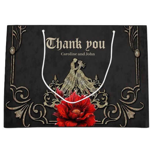 ハート威厳のある，ゴシック様式の恋愛 ラージペーパーバッグ (正面)