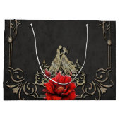 ハート威厳のある,ゴシック様式の恋愛 ラージペーパーバッグ (裏面)