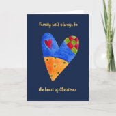 ハート家族愛クリスマスの休日の挨拶 シーズンカード (正面)