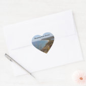 ハート寝熊砂丘ステッカー ハートシール (封筒)