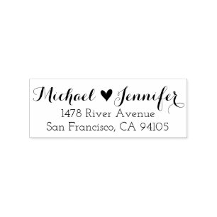 ハート対差出人住所ゴム印 ラバースタンプ