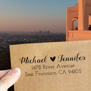 ハート対差出人住所ゴム印 ラバースタンプ