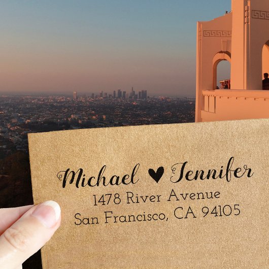 ハート対差出人住所ゴム印 ラバースタンプ