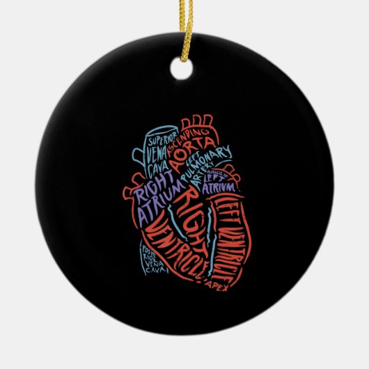 ハート専門解剖学医生物学 セラミックオーナメント (正面)
