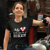 ハート属バイクもしくは自転車に乗る人 Tシャツ