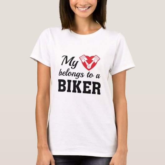 ハート属バイクもしくは自転車に乗る人 Tシャツ (正面)