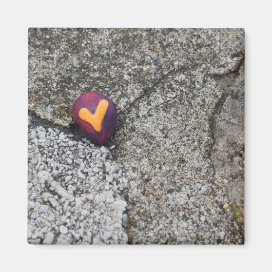 ハート岩と化石岩 マグネット (正面)